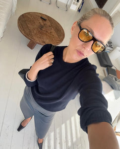 Cotton Cashmere Sweater Navy